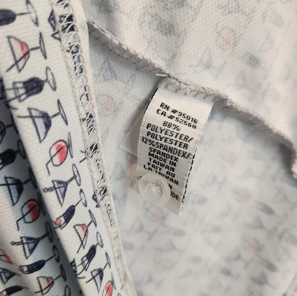 Straight Down Golf Polo - SPF Performance Cocktail Print Golf Shirt - XXL - Picture 6 of 9